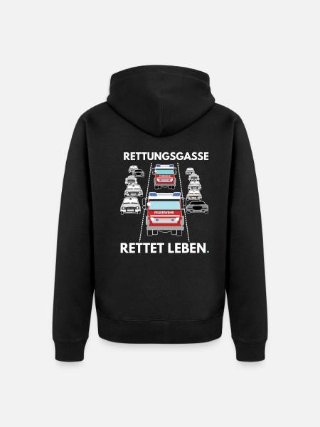 Rettungsgasse rettet Leben - Unisex Premium Bio Zip Hoodie - Schwarz