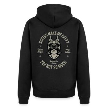 Chien Boxer - Veste à capuche bio Premium Unisexe - noir - Dos - Nico (187cm)