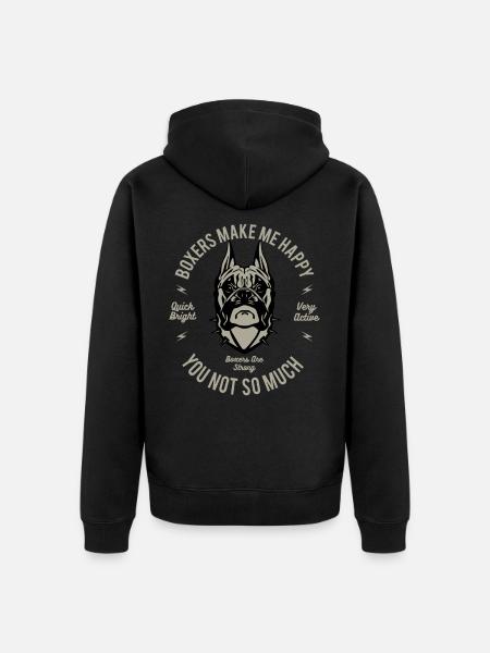 Boxer dog - Unisex Premium Organic Zip Hoodie - black
