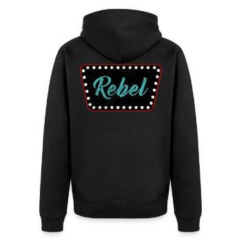 Rockabilly Rockabella Psychobilly - Unisex Premium Organic Zip Hoodie - black - Back - Nico (187cm)