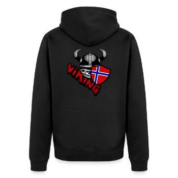 Norwegen - Unisex Premium Bio Zip Hoodie - Schwarz - Hinten - Nico (187cm)