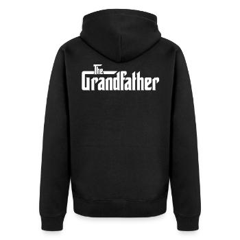 World es Greatest Grandpa T-Shirt - The Grandfather - Unisex Premium Bio Zip Hoodie - Schwarz - Hinten - Nico (187cm)