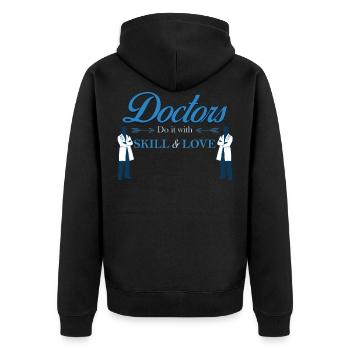 Médecin médecin Docteur Médecin Médical Cadeau - Veste à capuche bio Premium Unisexe - noir - Dos - Nico (187cm)