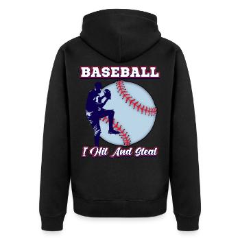 Pâte de lanceur de baseball - Veste à capuche bio Premium Unisexe - noir - Dos - Nico (187cm)