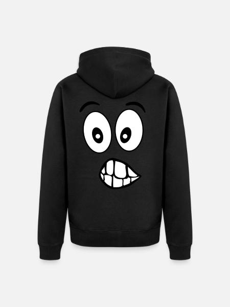 Stupid face - Unisex Premium Organic Zip Hoodie - black