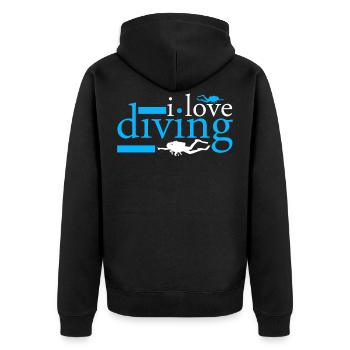 Divers Diving Instructor Diving Sport Gift - Unisex Premium Organic Zip Hoodie - black - Back - Nico (187cm)