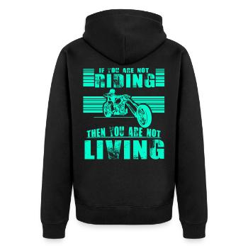 Biker Motorcyclist Superbike Chopper Gift - Unisex Premium Organic Zip Hoodie - black - Back - Nico (187cm)