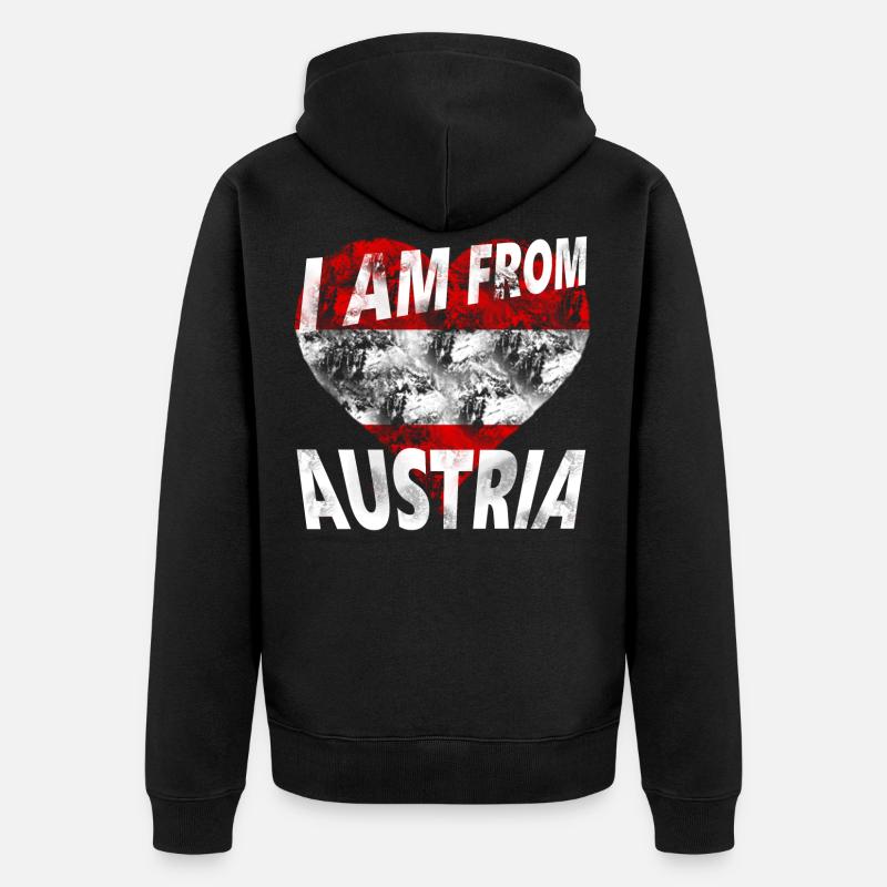 Austria - Unisex Premium Bio Zip Hoodie - Schwarz