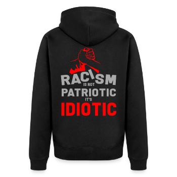 Anti-racisme Anti-racisme Nazis Right - Veste à capuche bio Premium Unisexe - noir - Dos - Nico (187cm)