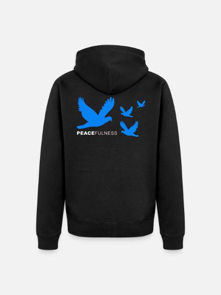 peace doves - Unisex Premium Organic Zip Hoodie - black