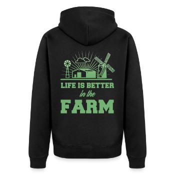Fermier fermier fermier tracteur cadeau de la ferme - Veste à capuche bio Premium Unisexe - noir - Dos - Nico (187cm)