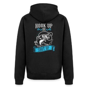 Accrocher pêcheur pêcheur pêcheur sportif pêche poisson - Veste à capuche bio Premium Unisexe - noir - Dos - Nico (187cm)