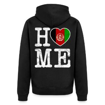 Drapeau de l'Afghanistan Pashto افغانستان Gift - Veste à capuche bio Premium Unisexe - noir - Dos - Nico (187cm)