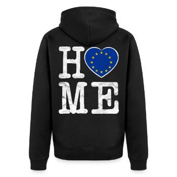 Drapeau de l'Union européenne cadeau de Bruxelles - Veste à capuche bio Premium Unisexe - noir - Dos - Nico (187cm)