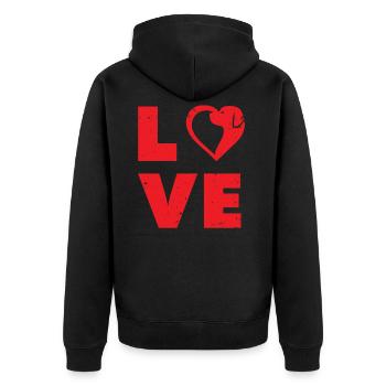chien amour de chien propriétaire de chien amoureux des chiens chiens - Veste à capuche bio Premium Unisexe - noir - Dos - Nico (187cm)
