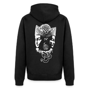 Shiva Buddha Om Black man woman child - Unisex Premium Organic Zip Hoodie - black - Back - Nico (187cm)