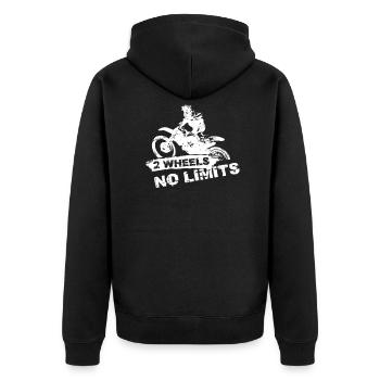 Dirt bike: moto sans limites, cross, cadeau - Veste à capuche bio Premium Unisexe - noir - Dos - Nico (187cm)