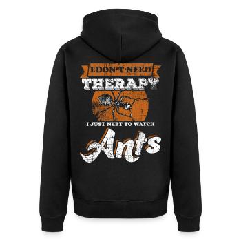 Watching ants - Unisex Premium Organic Zip Hoodie - black - Back - Nico (187cm)