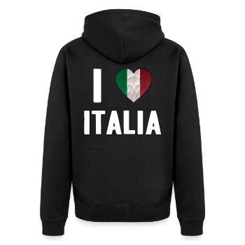 I Love Italia Italy Gift Love - Unisex Premium Organic Zip Hoodie - black - Back - Nico (187cm)