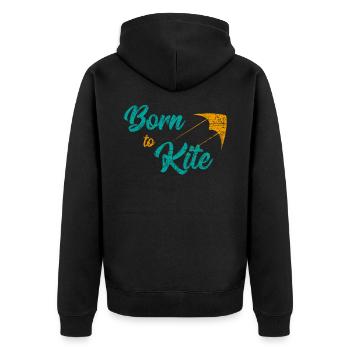 Kite surfers kitesurfing sailing windsurfing gift - Unisex Premium Organic Zip Hoodie - black - Back - Nico (187cm)