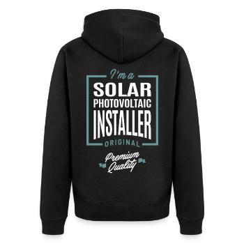 Installateur Photovoltaïque Solaire - Veste à capuche bio Premium Unisexe - noir - Dos - Nico (187cm)