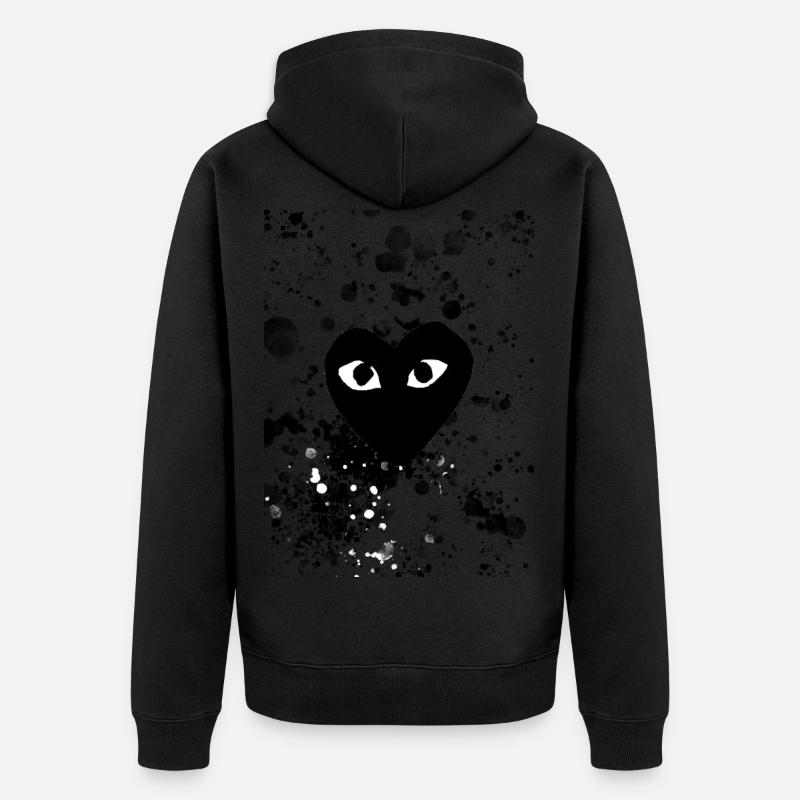 schwarzes Herz schwarzes Herz - Unisex Premium Bio Zip Hoodie - Schwarz