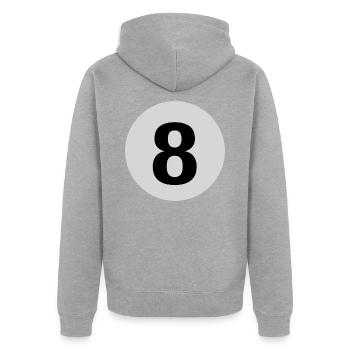 Billard 8 Ball Pool - Veste à capuche bio Premium Unisexe - gris chiné - Dos - Nico (187cm)