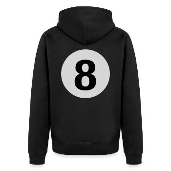 Billiard 8 Ball Pool - Unisex Premium Bio Zip Hoodie - Schwarz - Hinten - Nico (187cm)