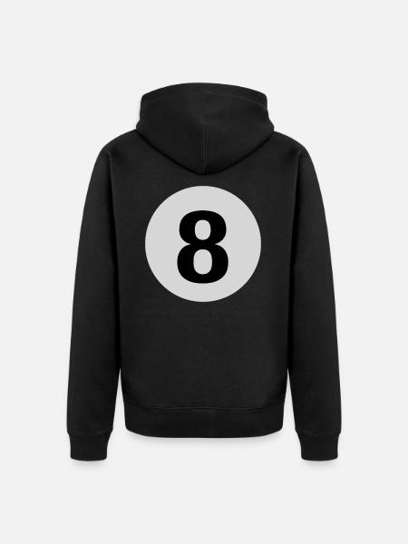 Billiards 8 Ball Pool - Unisex Premium Organic Zip Hoodie - black