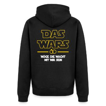 Das wars möge die Macht mit mir sein - JGA - Unisex Premium Bio Zip Hoodie - Schwarz - Hinten - Nico (187cm)