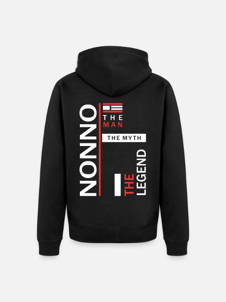 Nonno The Man The Legend - Unisex Premium Organic Zip Hoodie - black