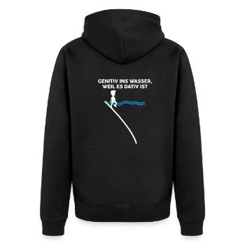 Genitive Water Dating German Grammar Gift - Veste à capuche bio Premium Unisexe - noir - Dos - Nico (187cm)