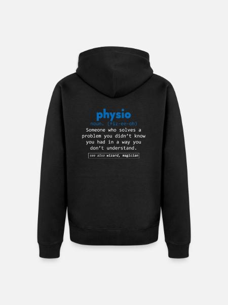 Physiotherapy Physiotherapist Definition Gift - Unisex Premium Organic Zip Hoodie - black