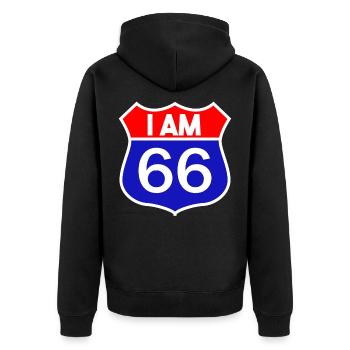 Road Trip 66th Birthday 1954 Vintage Gift - Veste à capuche bio Premium Unisexe - noir - Dos - Nico (187cm)