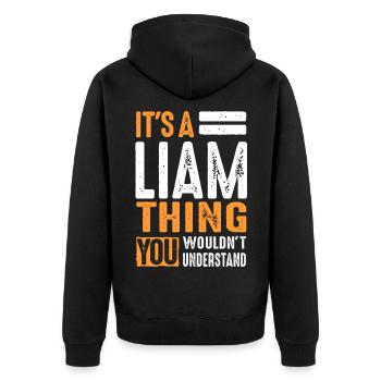 It's a Liam Thing - Unisex Premium Organic Zip Hoodie - black - Back - Nico (187cm)
