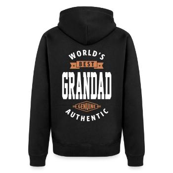World's Best Grandad - Unisex Premium Organic Zip Hoodie - black - Back - Nico (187cm)