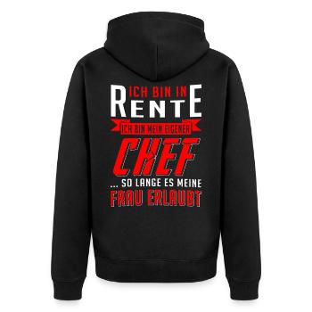 Pension retraite retraité patron pension pension - Veste à capuche bio Premium Unisexe - noir - Dos - Nico (187cm)