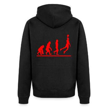 Basketball Evolution Basket Throw Dunk Gift - Unisex Premium Organic Zip Hoodie - black - Back - Nico (187cm)