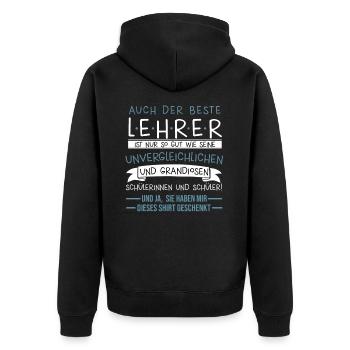 Meilleur Enseignant Enseignant Enseignement Scolaire Cadeau - Veste à capuche bio Premium Unisexe - noir - Dos - Nico (187cm)