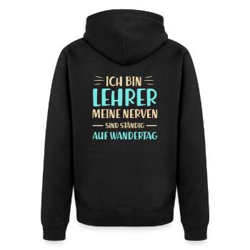 Enseignant enseignant enseignant enseignant cadeau - Veste à capuche bio Premium Unisexe - noir - Dos - Nico (187cm)