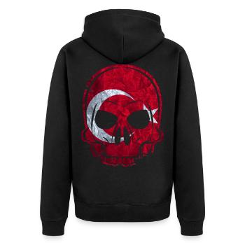 MMJ Turquie Drapeau - Veste à capuche bio Premium Unisexe - noir - Dos - Nico (187cm)