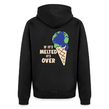 Umweltschutz Klimaschutz Erde Klimawandel Geschenk - Unisex Premium Bio Zip Hoodie - Schwarz - Hinten - Nico (187cm)