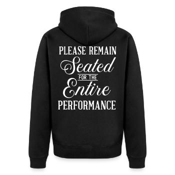Funny Performance - Unisex Premium Bio Zip Hoodie - Schwarz - Hinten - Nico (187cm)