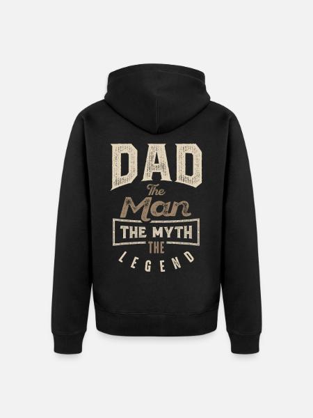 Dad The Myth The Legend - Unisex Premium Organic Zip Hoodie - black
