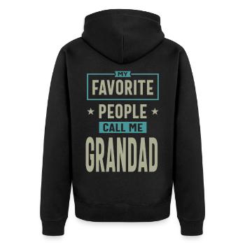 Papi préféré - Veste à capuche bio Premium Unisexe - noir - Dos - Nico (187cm)