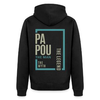 Papou le mythe - Veste à capuche bio Premium Unisexe - noir - Dos - Nico (187cm)