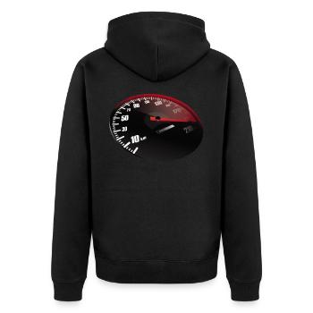 PS Geschwindigkeit Speed Turbo Tuner Auto Geschenk - Unisex Premium Bio Zip Hoodie - Schwarz - Hinten - Nico (187cm)