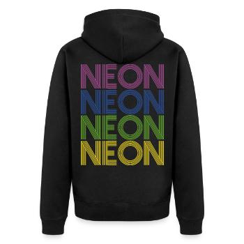 Neon Farben 80er Achtziger bunt Sommer Retro Idee - Unisex Premium Bio Zip Hoodie - Schwarz - Hinten - Nico (187cm)