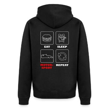 Tuning Car Tuner Turbo Drifting Rims PS Gift - Unisex Premium Organic Zip Hoodie - black - Back - Nico (187cm)