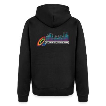 Tontechniker Tonmeister Toningenieur Ton Geschenk - Unisex Premium Bio Zip Hoodie - Schwarz - Hinten - Nico (187cm)